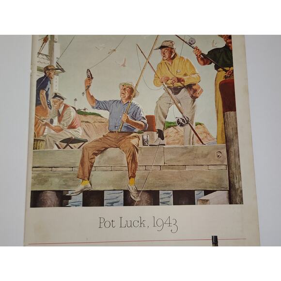1943 Schenley Reserve Whiskey Print Ad Pot Luck Fishing Dock Scene 1940s Ephemer - Picture 7 of 7